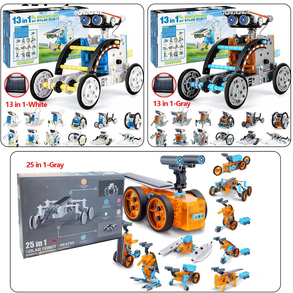 Neuestes 13-in-1 Solarroboter-Bausatz STEM Lernspielzeug DIY Wissenschaftsexperiment Technologische Gadgets Elektrische Solarroboter für Kinder