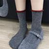Socks Winter Festive Bow Red Thickened Warm Wool Socks Mid-Tube Socks Polka Dot Pile Socks