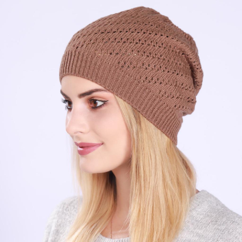 Autumn and Winter Warm Knitted Ear Protection Pile Up Hats Single Layer Women's Hats