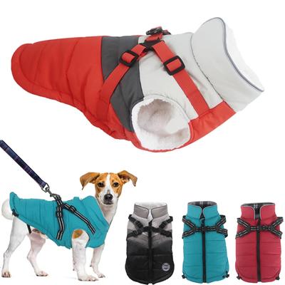 Winterwarme Jacke für große Hunde mit Geschirr, Hundekleidung für Labrador, wasserdichter Mantel für große Hunde, Outfits für französische Bulldoggen