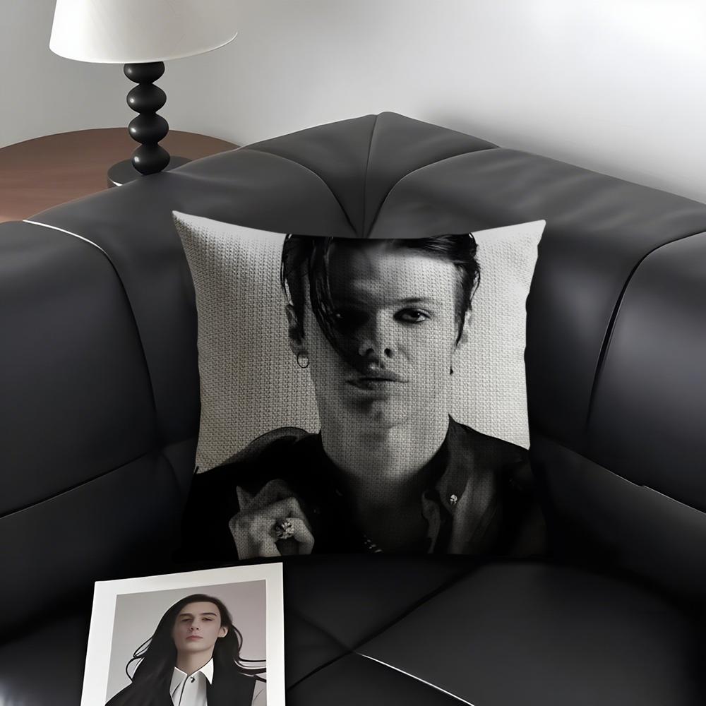 

YYungblud Singer Cushion Cover Natural Linen Organic Fabric DoubleSided Printing Sofa Home Decor Gift Pillow Case 30x30cm