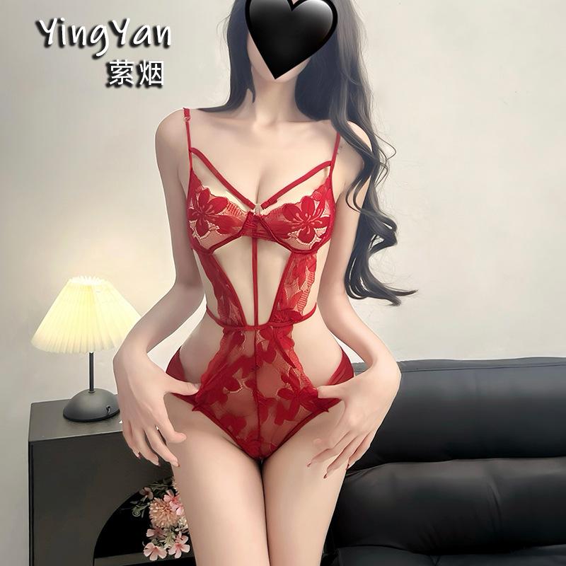 Sexy Underwear Female Sexy Royal Sister Lace Temptation Hot Pure Desire Free Gathering Perspective Waist Onesie