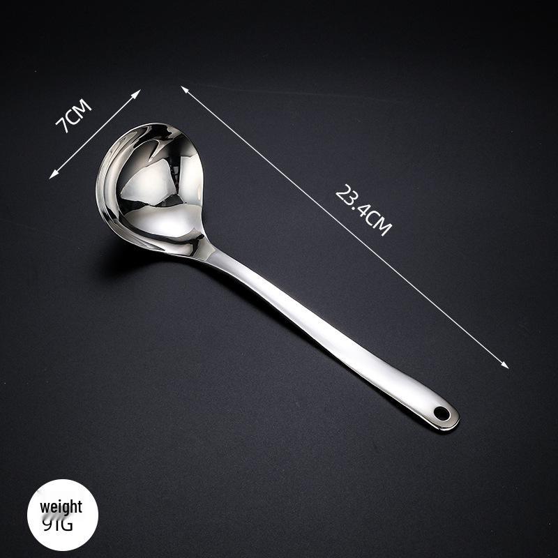 304 Stainless Steel Large Long-Handled Ladle - Deep Slotted Spoon for Hot Pot, Soup, & Porridge.