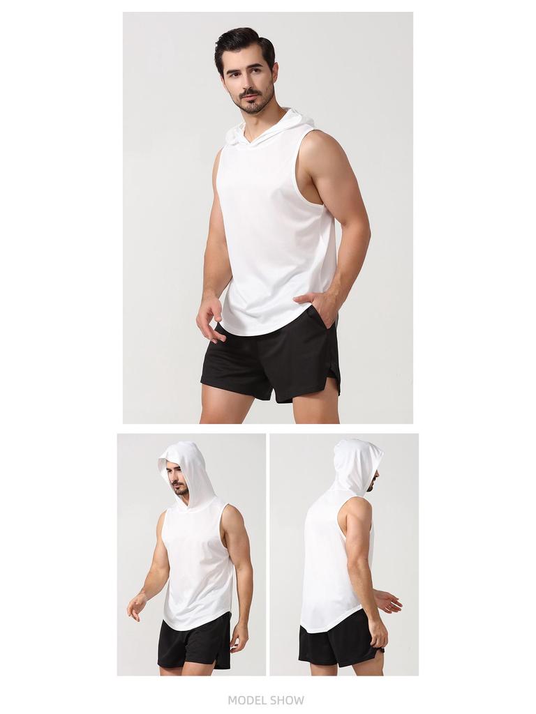 Men's Quick-Dry Hooded Sports Tank Top - Sleeveless Basketball Training Vest