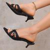 2025 Summer Women's Fashionable Slippers Elegant Dress Buckle Women's Shoes Dancing Party High Heels Zapatos De Mujer
