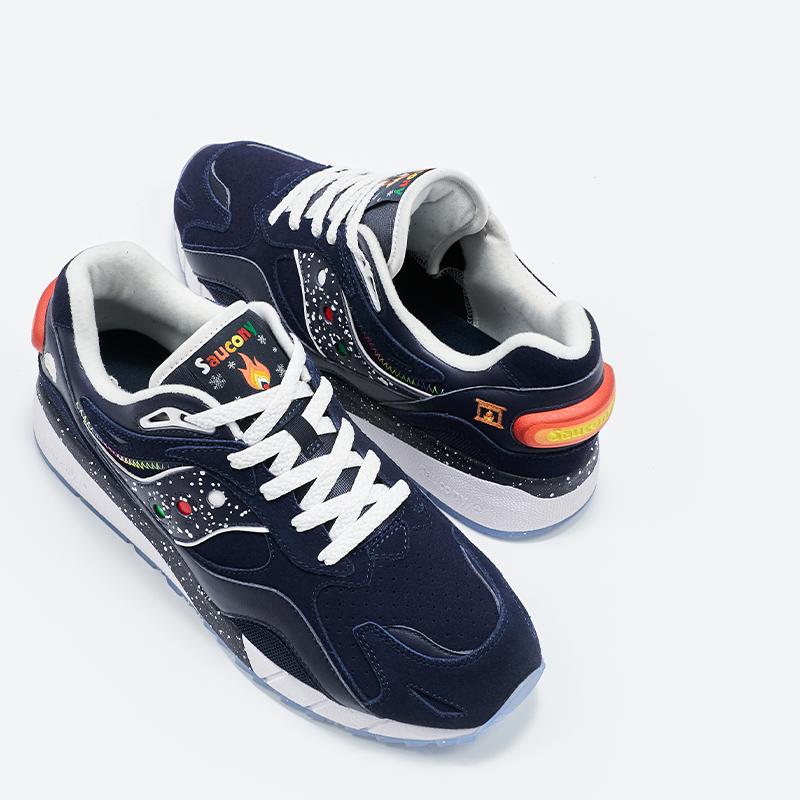 SAUCONY Shadow 6000 אגדת חורף רטרו קז'ואל זמש ריפוד מונע החלקה עמיד למים נעלי ריצה נמוכות יוניסקס נעלי ריצה כחול לבן S79032-1