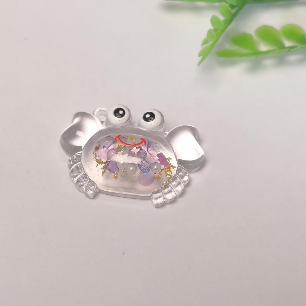 Cartoon Crab Resin Cabochons Flatback Kawaii Marine Life Decorative Pieces for Hair Bow Centerpiece Toddler Jewellery Slime DIY