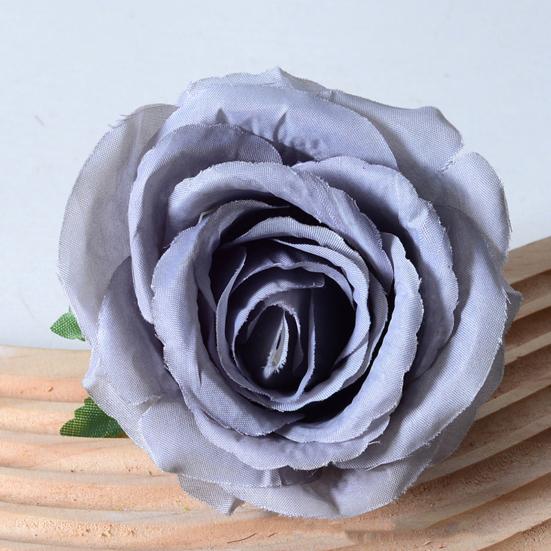 2 Pcs Realistic Artificial Rose Flower Heads Faux Silk No Stem Rose Heads