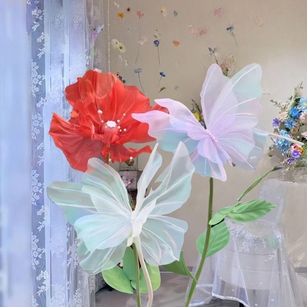 Big Size 3D Butterfly Decoration 50cm Large Artificial Butterfly  Valentines Day