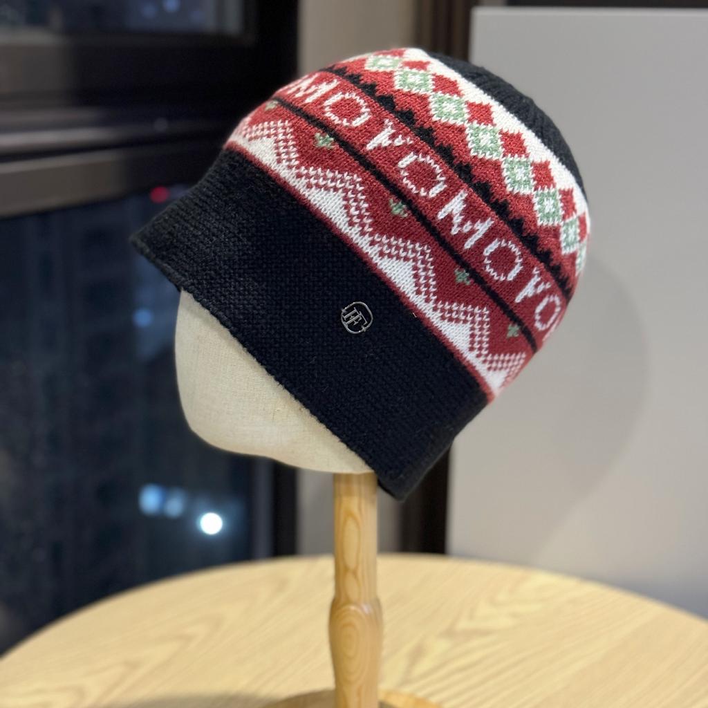 New Fair Isle Style Retro Jacquard Ear Protection Knitted Hat for Women Autumn and Winter Cold Proof and Warm Woolen Hat Basin Hat