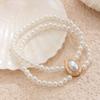 Retro Elastic Double Pearl Anklet Banquet Temperament Business Beaded Turquoise Anklet Jewelry