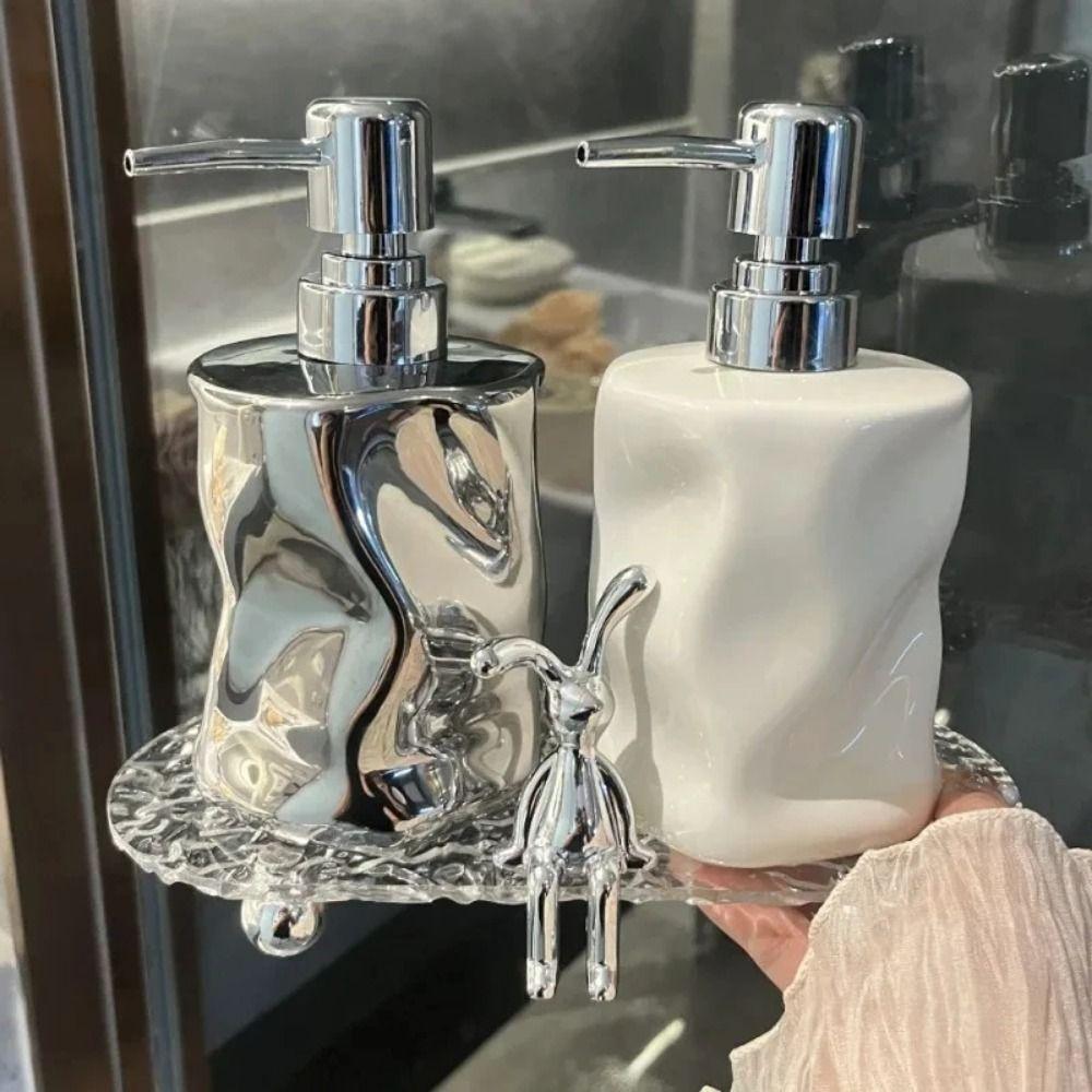 Reusable Ceramic Soap Bottles Press Type Sub Lotion Jar Irregular Lotion Dispenser  Body Wash