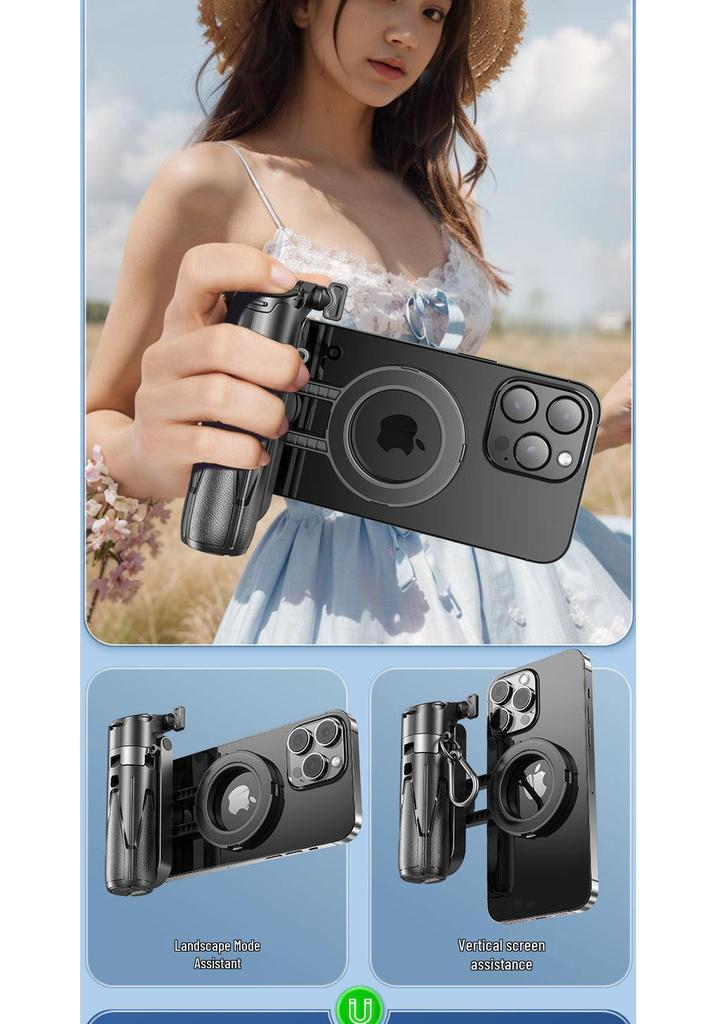 Bastone selfie magnetico transfrontaliero 2025 P15C: Strumento Portatile Mini per Fotografia e Live Streaming