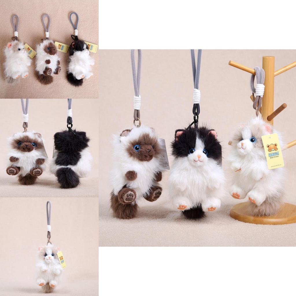 Plush Siamese Cat Toy With Short Pile Faux Fur For Kids And Adults