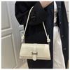 French Chic Faux Leather Baguette Bag Trendy Shoulder Armpit Crossbody Purse