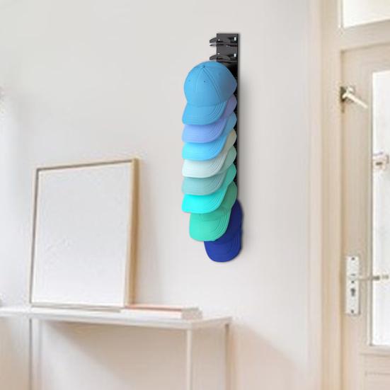 Organizer na czapki, wieszak na czapki baseballowe, samoprzylepny, prosty montaż, ścienny, wielowarstwowy, wieszak na czapki, stojak ekspozycyjny