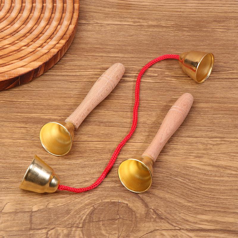 1 Par de Brinquedo de Instrumento Musical Infantil Sino com Cordas/Cabos Instrumento Montessori Orff Brinquedo de Aprendizagem Musical para Jardim de Infância