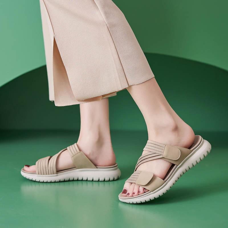 2025 Summer New Sandals For Women Light Sports Style Comfortable Rubber Large Size Sandals Casual Versatile Elastic Band