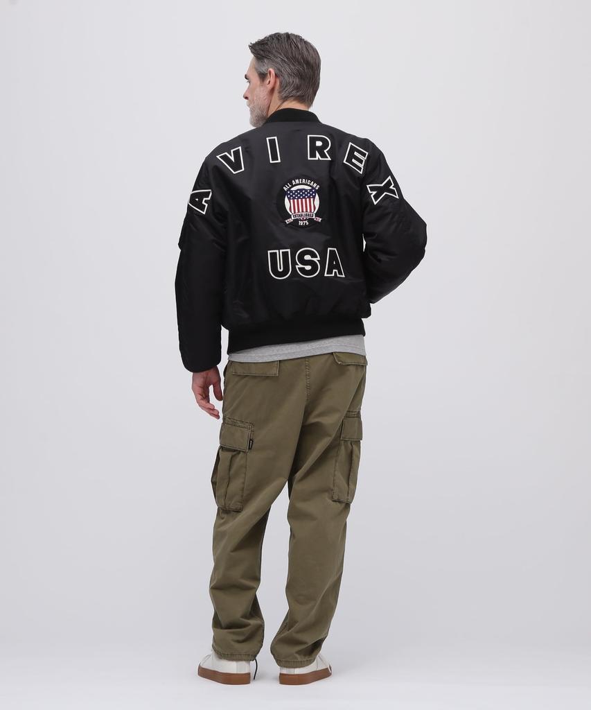 Avirex 50th Anniversary SIGNATURE BIG LOGO Signature Big Logo Size L 010 Black MA-1 MA-1 Men's 783-5952019