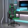Vidaxl Gaming Chair, Black-Green, Faux Leather