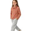 Girls Casual Striped Sweatshirt with Butterfly Collar Warm Pullover Top for Fall and Winter