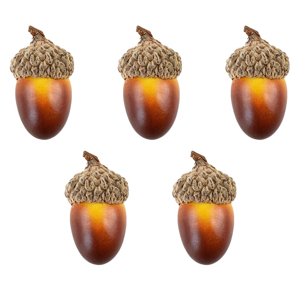 5/10 PCS Artificial Acorns with Caps Realistic Fake Acorns DIY Craft Fall Autumn Decor Table Centerpiece Woodland Props