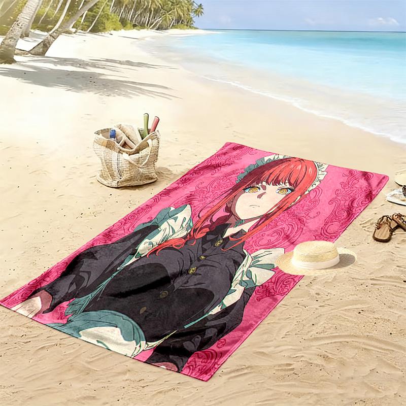Chainsaw Man Print Beach Towel, Large Soft Quick Dry Towel for Beach Camping Swimming