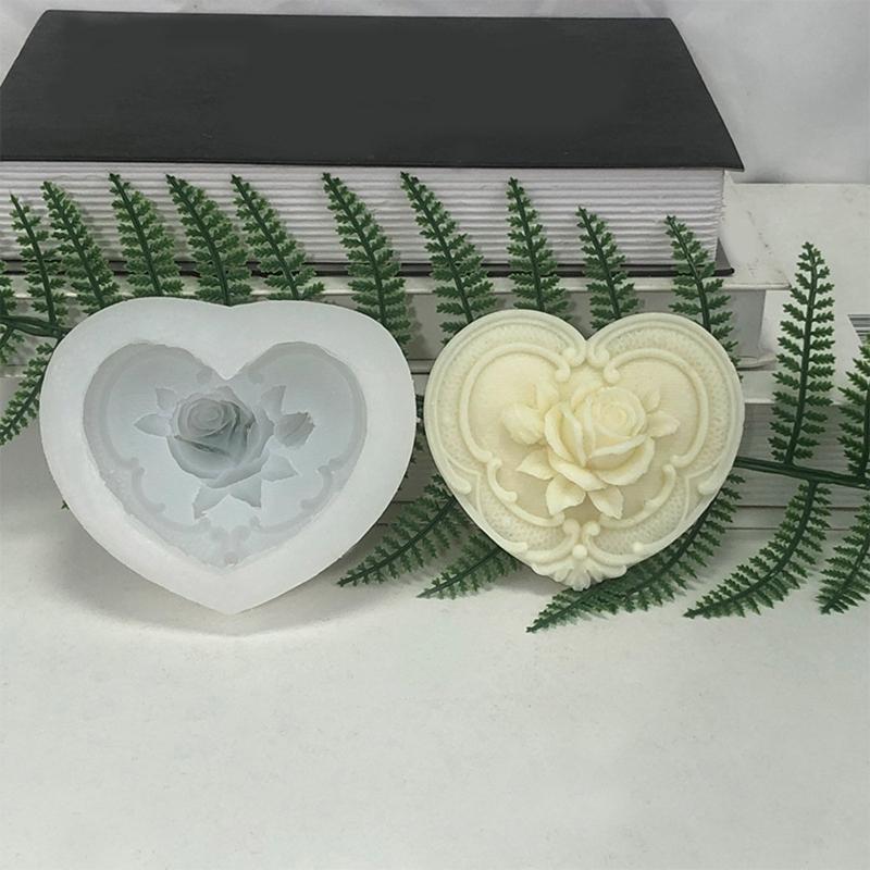 Silikonowa Forma Róża Serce Wosk Topiony Polimer Aromaterapia Tworzenie Ręcznie Robione Cupcake Galaretka Forma Akcesoria Dekoracyjne