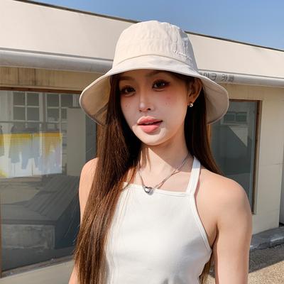 Summer Hat Women's Summer Thin Sunscreen Bucket Hat Showing Face Small Versatile Sunshade Sun Hat