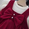 Mädchen Prinzessinnenkleid Zweiteiliges Set Baby Westenkleid Basismantel Set