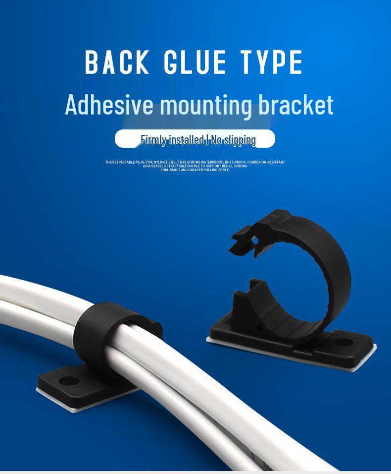 Self-Adhesive Adjustable Cable Clip Holder for Network Wire Management