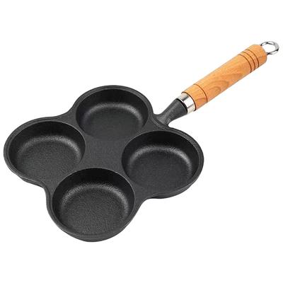 4-Hole Non Stick Egg Frying Pan Breakfast Burger Egg Pancake Maker Egg Pancake Steak Cooking Pan for Gas Stove Induction Cooker