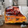 Fantasy Dragon And Warrior Blanket With Customizable Name Comfortable In All Seasons Suitable For Sofas Beds Travel Camping And Office Decoration A