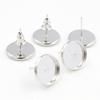 12mm 10mm 8mm 50pcs/Lot Brass Copper Material Earring Studs(with Ear Plug) Earrings Base,Fit 8-12mm Glass Cabochons