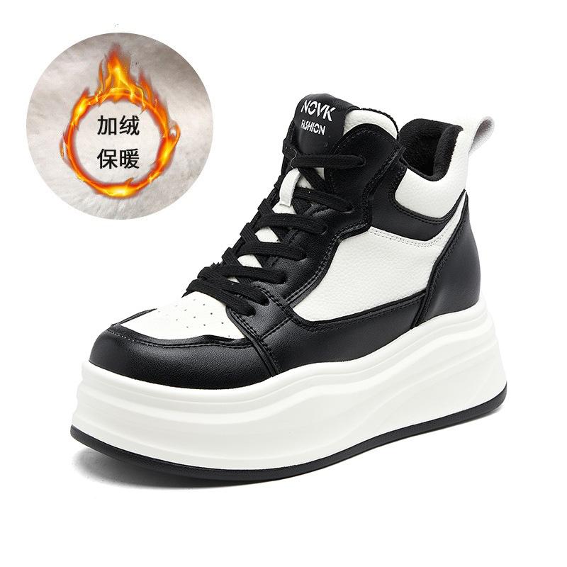 

New winter women s shoes flat bottom height increase cm casual shoes thick sole high top white shoes children versatile 39