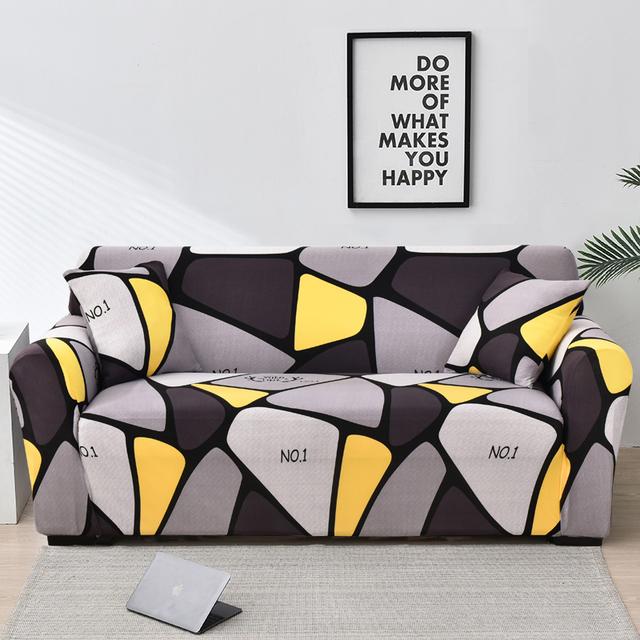 Ash Color Elastic Sofa Covers For Living Room Corner L -Shape Couch Cover Sectional Chair Slipcovers Protector Cover 1 /2 /3 /4 Seat