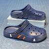 Zuecos Huecos de Color Sólido para Hombre de Talla Grande, Zapatillas EVA Cómodas Antideslizantes Duraderas de Suela Blanda para Actividades de Interior y Exterior para Hombre