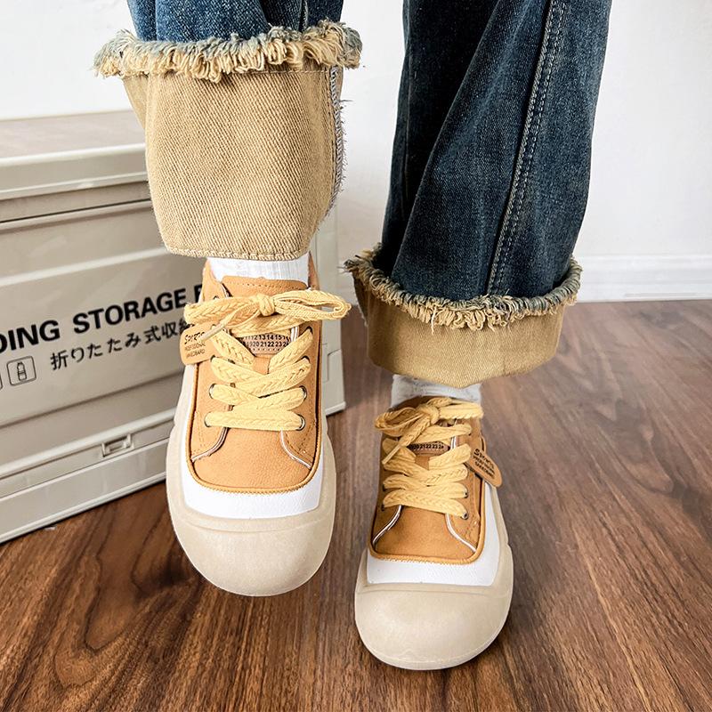 British style platform single shoes women's outer 2025 spring explosion fashion versatile flat lace-up women's shoes sports and leisure shoes