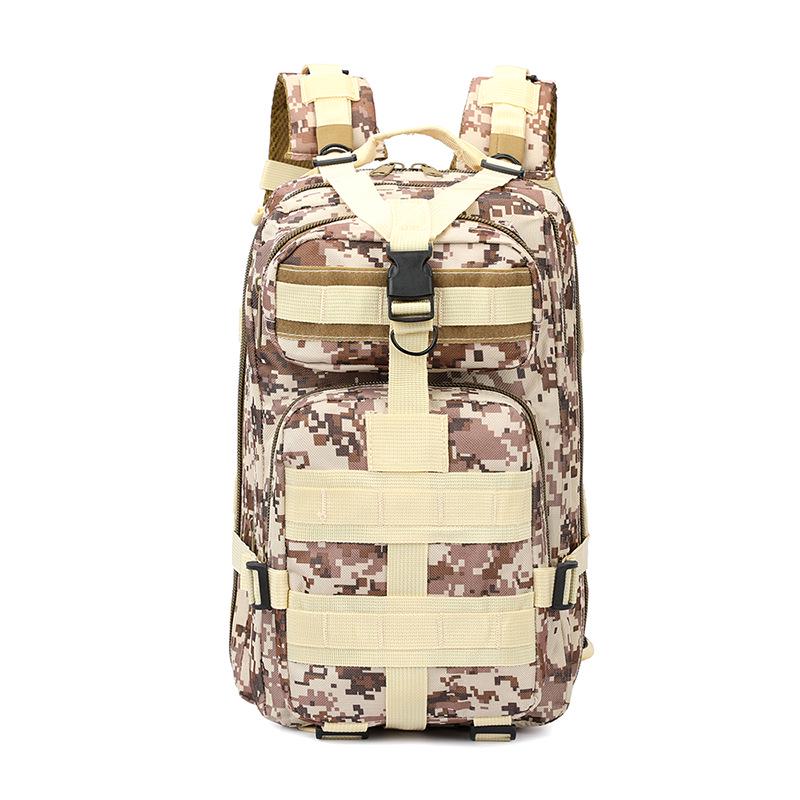 Camouflage 3P Tactical Backpack: Small Outdoor & Travel Bag with Shoulder Strap for Backpacking & Mountaineering