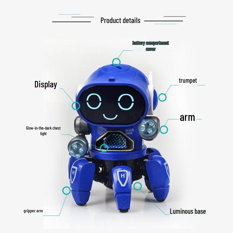 Electric Cartoon Dancing Octopus Toy with Music & Lights for Kids