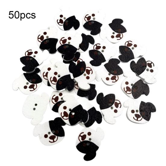 50Pcs Painted Buttons Bright Color Beautiful Easy Clean Not Easily Break Craft Buttons for Clothing