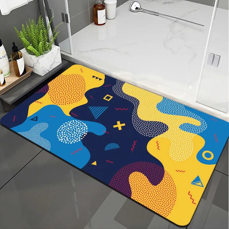 Diatom Mud Bathroom Door Mat Door Welcome Mat Kitchen Mat Anti-slip Floor Mat Absorbent Quick-drying Soft Pad Wear-resistant Dust-proof Pad Area Rug