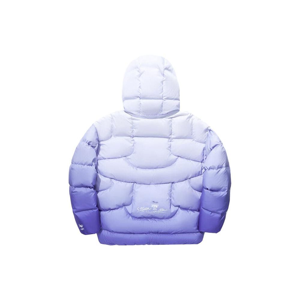 Li Ning X Steven Harrington Gradient Zip-Up Hooded Thick Down Jacket Men Outerwear White Purple Blue AYMT377-2