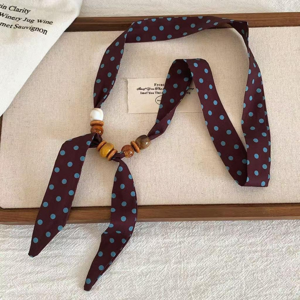 Ethnic Style Retro Cashew Flower Fine Silk Scarf Necklace Women's Early Spring Atmosphere Long Style Can Draw Latin America Rad Accessories