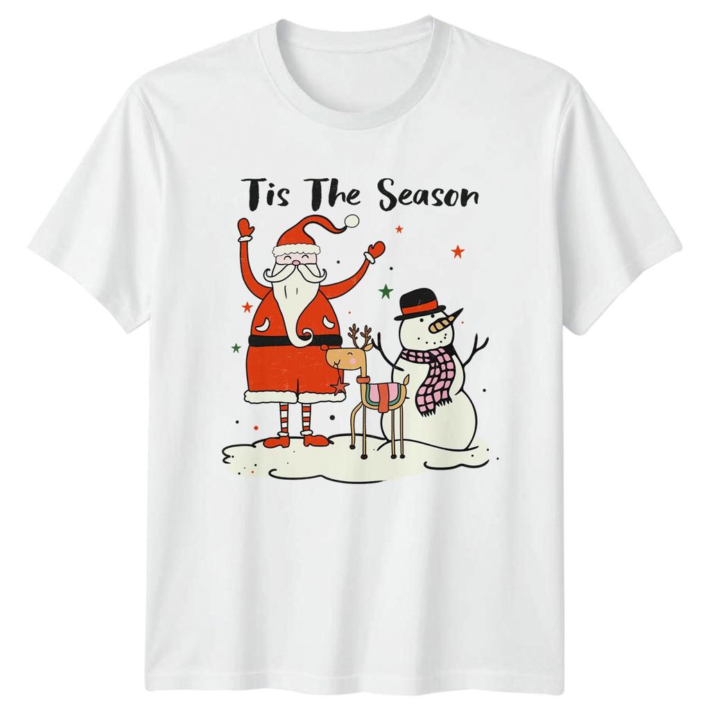 Tis The Season Christmas Holidays Santa Reindeer SnowUnisex Unisexs Unisexs Graphic Tee