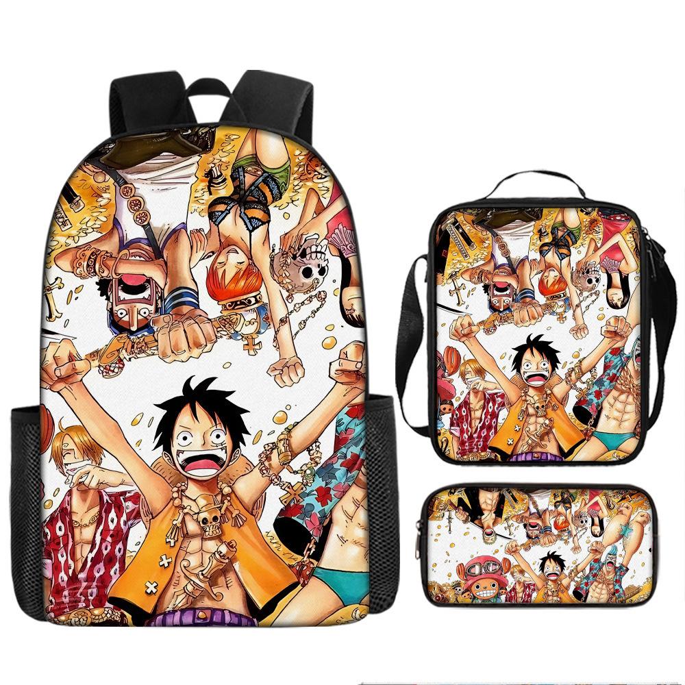 One Piece Luffy One Piece Schultasche Sauron Rucksack Schüler Nautischer König Rucksack Umhängetasche Federmäppchen Set