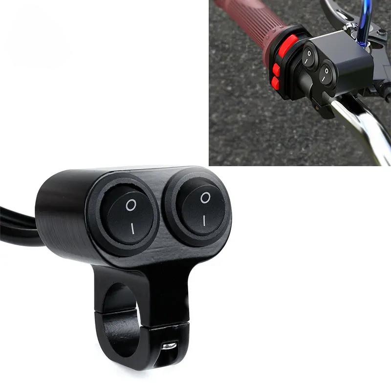 Universal 7/8" 22mm Motorcycle Handlebar Dual Button Switch,Waterproof Aluminum Alloy 12V ON/OFF Control for LED Headlight,Fog Light,Spotlight