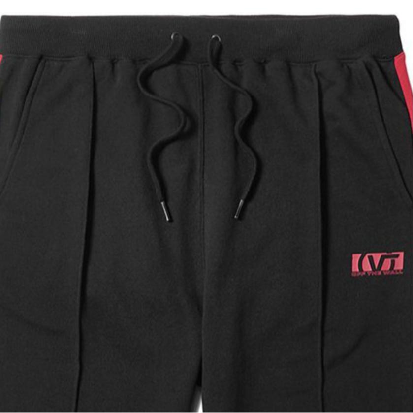 Vans Side Color Block Striped Knit Straight Leg Retro Sports Pants Men bottoms Black VN0A3TXWBRR