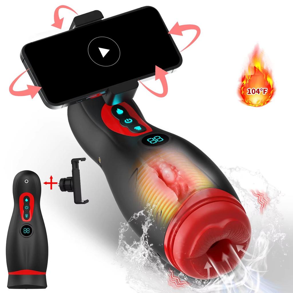 Automatyczny Kubek Masturbacyjny dla Mężczyzn Ssanie Wibracje Blowjob Masturbacja Prawdziwa Podgrzewana Pochwa Kieszonkowa Dla Dorosłych Maszyny Seksualne Zabawki Dla Mężczyzn