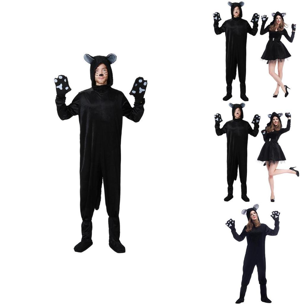 Game Themed Black Cat Costume For Adults With Polyester Fabric For Halloween Party Dress Up